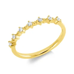 Ring aus 750 Gold Gelbgold 7 Brillanten 0,12ct TW-SI B:2,5mm