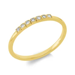 Ring aus 750 Gold Gelbgold 7 Brillanten 0,08ct TW-SI B:1,5mm