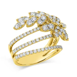 Ring aus 750 Gold Gelbgold 105 Brillanten 1,89ct TW-SI B:17,8mm
