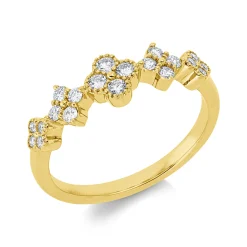 Ring aus 750 Gold Gelbgold 20 Brillanten 0,32ct TW-SI B:5,4mm