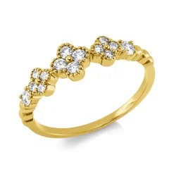 Ring aus 750 Gold Gelbgold 14 Brillanten 0,31ct TW-SI B:5,4mm