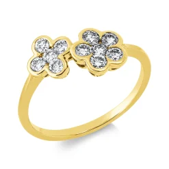 Ring aus 750 Gold Gelbgold 11 Brillanten 0,5ct TW-SI B:8,7mm