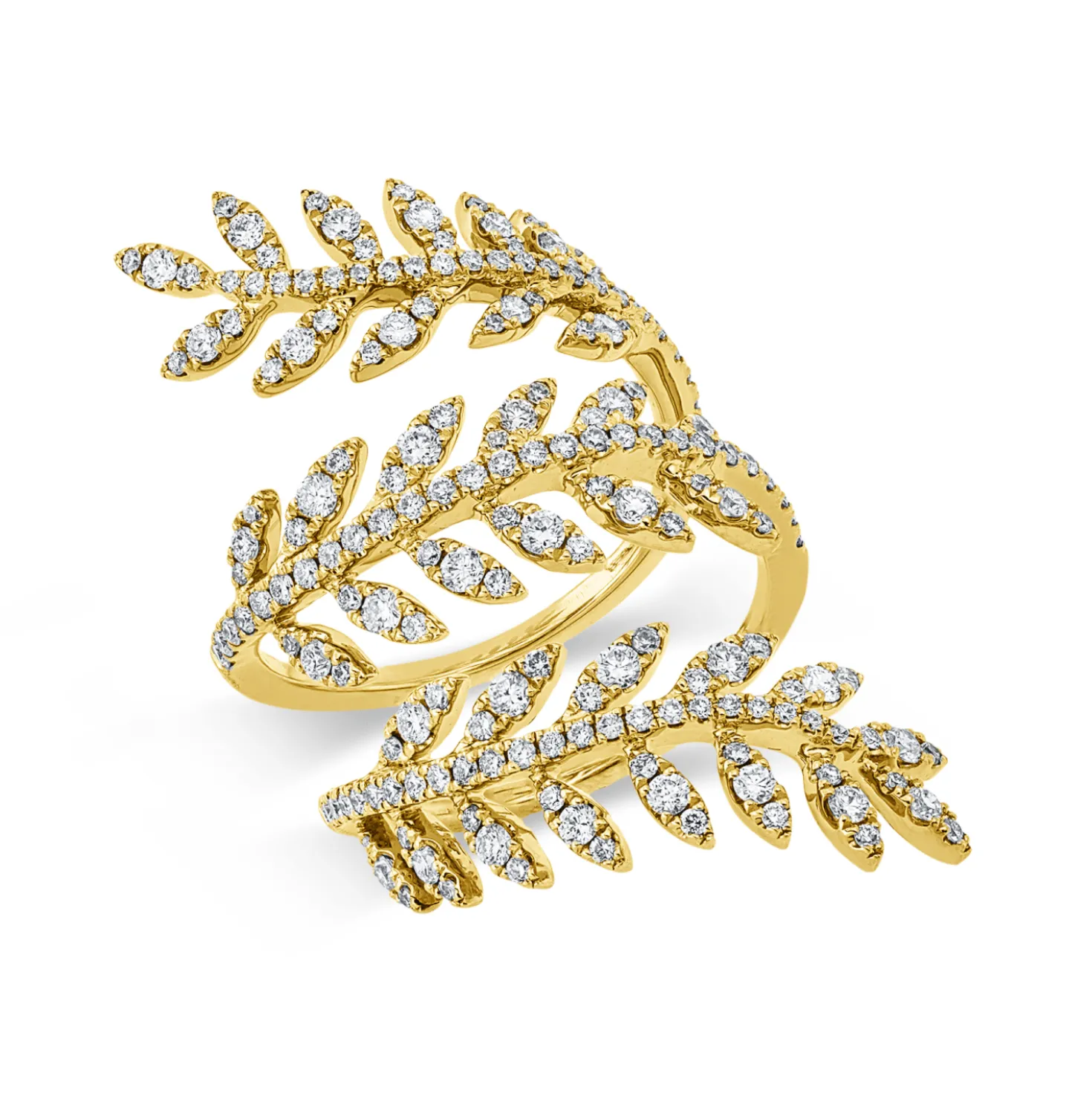 Ring aus 750 Gold Gelbgold 186 Brillanten 1,13ct TW-SI B:34,4mm