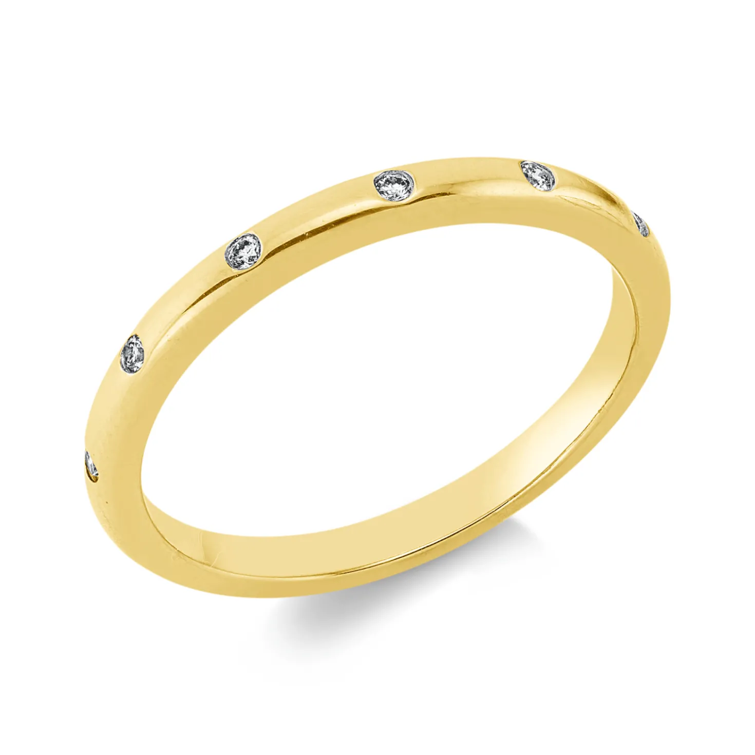 Ring aus 750 Gold Gelbgold 6 Brillanten 0,05ct TW-SI B:1,9mm