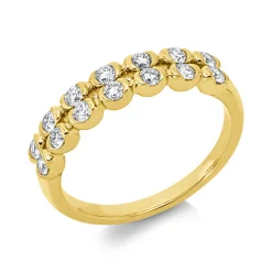 Ring aus 750 Gold Gelbgold 14 Brillanten 0,47ct TW-SI B:4mm