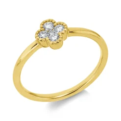 Ring aus 750 Gold Gelbgold 5 Brillanten 0,18ct TW-SI B:6,5mm