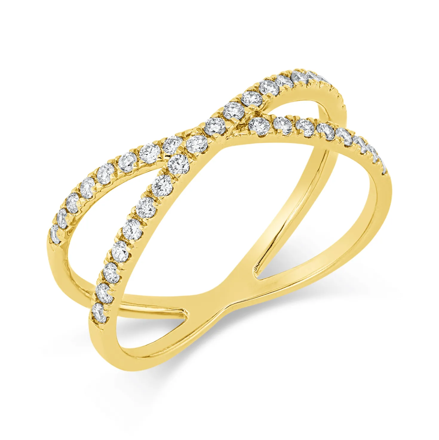Ring aus 750 Gold Gelbgold 35 Brillanten 0,32ct TW-SI B:6,9mm