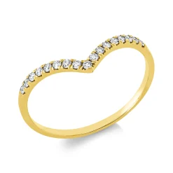 Ring aus 750 Gold Gelbgold 17 Brillanten 0,15ct TW-SI B:5,8mm