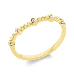 Ring aus 750 Gold Gelbgold 5 Brillanten 0,06ct TW-SI B:2,6mm