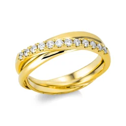 Ring aus 750 Gold Gelbgold 12 Brillanten 0,25ct TW-SI B:5,6mm