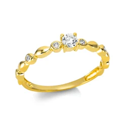 Ring aus 750 Gold Gelbgold 7 Brillanten 0,24ct TW-SI B:3,4mm