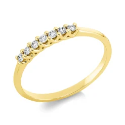 Ring aus 750 Gold Gelbgold 7 Brillanten 0,13ct TW-SI B:2,3mm