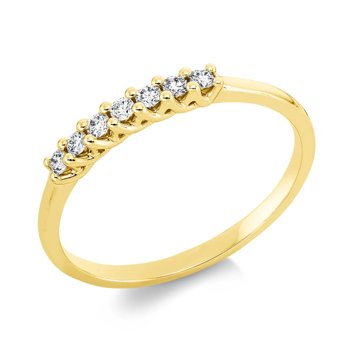 Ring aus 750 Gold Gelbgold 7 Brillanten 0,13ct TW-SI B:2,3mm