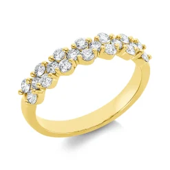 Ring aus 750 Gold Gelbgold 20 Brillanten 0,67ct TW-SI B:4,4mm