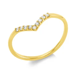 Ring aus 750 Gold Gelbgold 9 Brillanten 0,09ct TW-SI B:6,9mm
