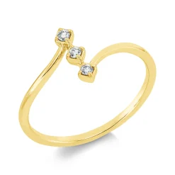 Ring aus 750 Gold Gelbgold 3 Brillanten 0,06ct TW-SI B:8,8mm
