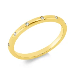 Ring aus 750 Gold Gelbgold 6 Brillanten 0,05ct TW-SI B:12,2mm