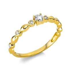 Ring aus 750 Gold Gelbgold 7 Brillanten 0,17ct TW-SI B:3mm