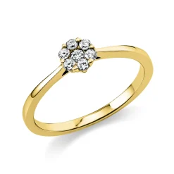 Ring aus 750 Gold Gelbgold 7 Brillanten 0,17ct TW-SI B:5,3mm