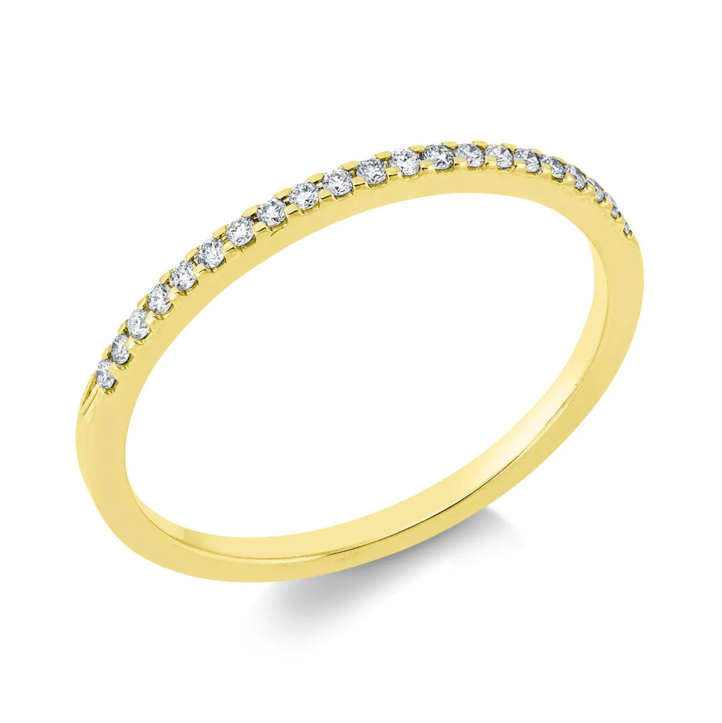 Ring aus 750 Gold Gelbgold 21 Brillanten 0,09ct TW-SI B:1,3mm