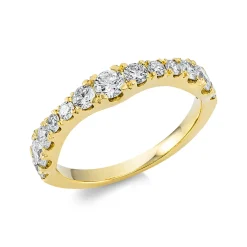 Ring aus 750 Gold Gelbgold 13 Brillanten 1ct TW-SI B:3,6mm