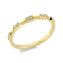 Ring aus 750 Gold Gelbgold 10 Brillanten 0,08ct TW-SI B:2mm