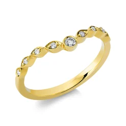 Ring aus 750 Gold Gelbgold 9 Brillanten 0,09ct TW-SI B:3,8mm