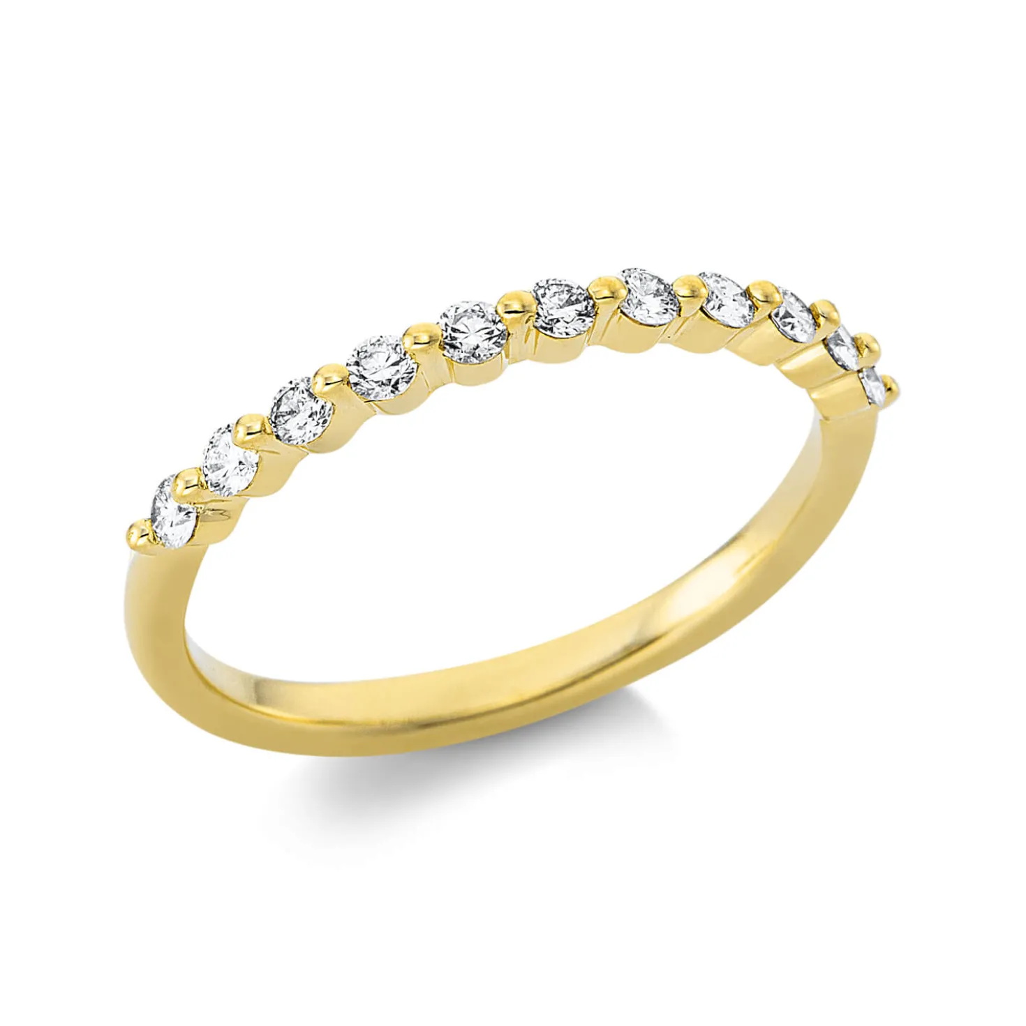 Ring aus 750 Gold Gelbgold 11 Brillanten 0,26ct TW-SI B:1,8mm