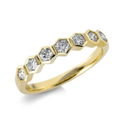 Ring aus 750 Gold Gelbgold 7 Brillanten 0,57ct TW-SI B:3,7mm