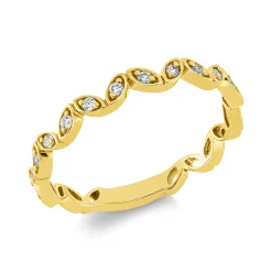 Ring aus 750 Gold Gelbgold 15 Brillanten 0,12ct TW-SI B:2,3mm