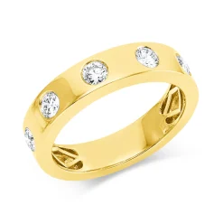 Ring aus 750 Gold Gelbgold 5 Brillanten 0,48ct TW-SI B:4,6mm Zarge