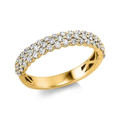 Ring aus 750 Gold Gelbgold 52 Brillanten 0,63ct TW-SI H:3,8mm