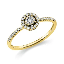 Ring aus 750 Gold Gelbgold 40 Brillanten 0,2ct TW-SI Ø6,5mm