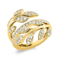 Ring aus 750 Gold Gelbgold 71 Brillanten 0,97ct TW-VSI B:22,1mm