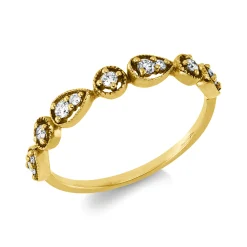 Ring aus 750 Gold Gelbgold 11 Brillanten 0,16ct W-PI B:3,3mm
