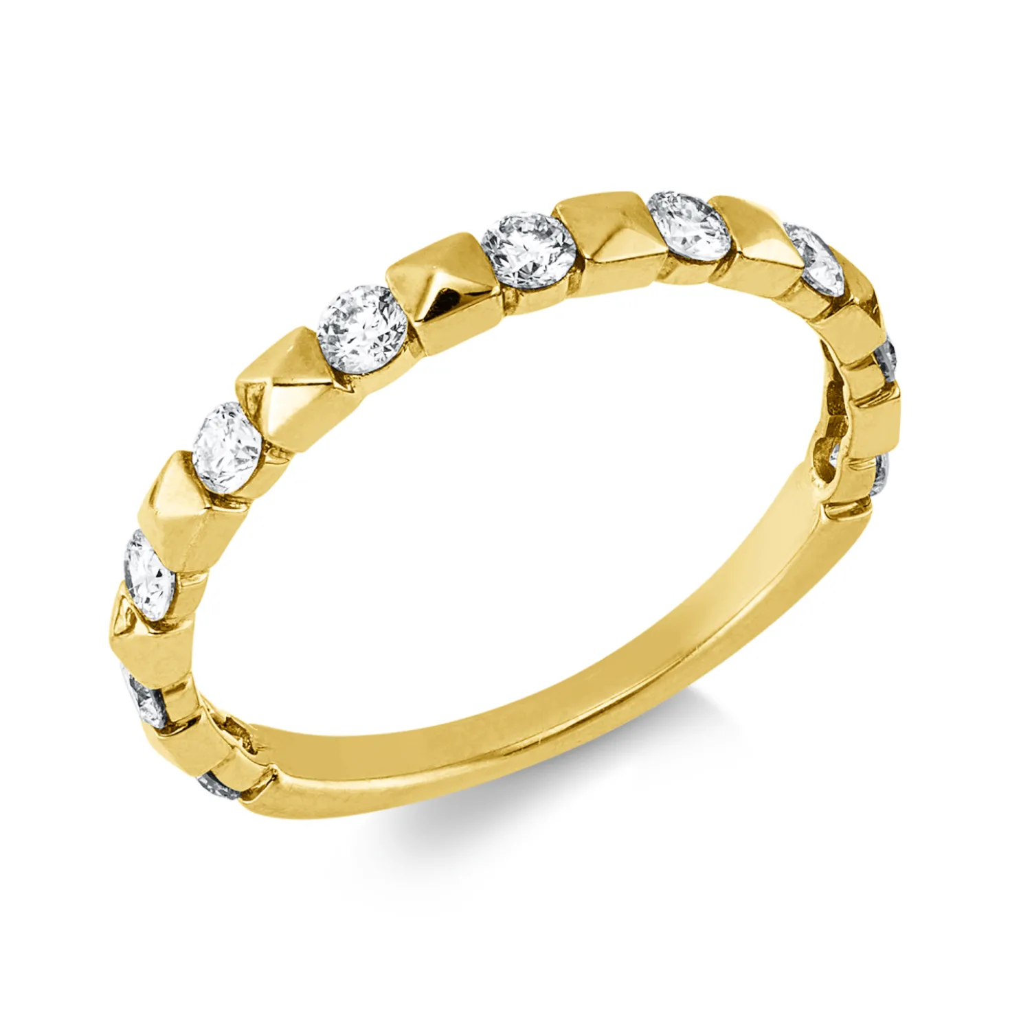 Ring aus 750 Gold Gelbgold 10 Brillanten 0,41ct W-SI B:2,2mm