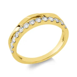 Ring aus 585 Gold Gelbgold 13 Brillanten 0,51ct W-SI/PI B:4,8mm