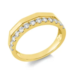 Ring aus 585 Gold Gelbgold 13 Brillanten 0,5ct W-SI/PI B:4,6mm