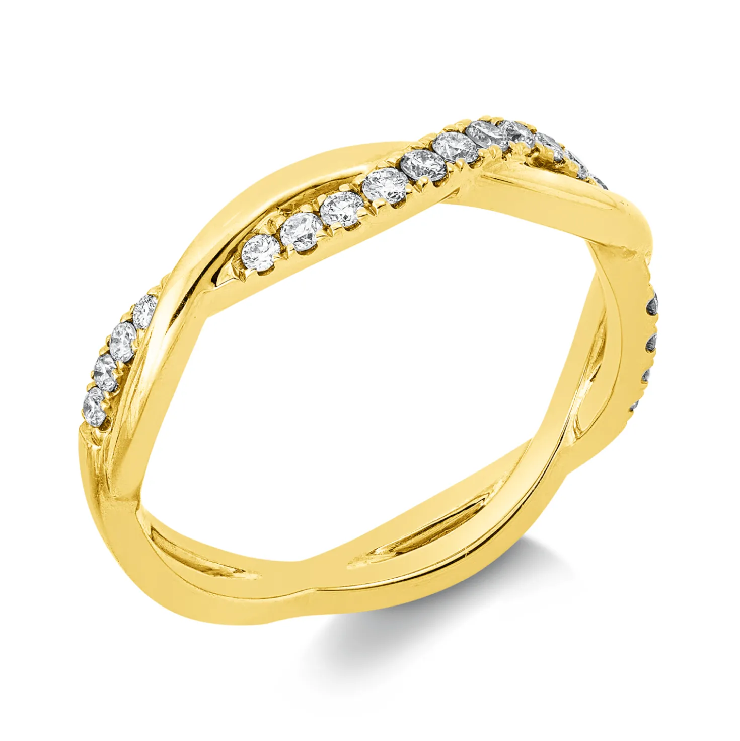 Ring aus 585 Gold Gelbgold 19 Brillanten 0,22ct W-SI/PI B:3,6mm