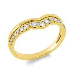 Ring aus 585 Gold Gelbgold 19 Brillanten 0,25ct W-SI/PI B:6,2mm