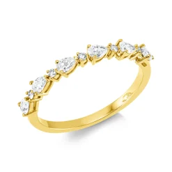 Ring aus 750 Gold Gelbgold 11 Diamanten 0,47ct B:2,6mm