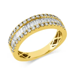 Ring aus 585 Gold Gelbgold 62 Diamanten 0,95ct B:5,7mm