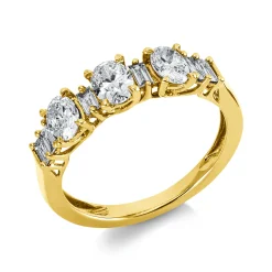 Ring aus 750 Gold Gelbgold 9 Diamanten 0,97ct B:4,9mm