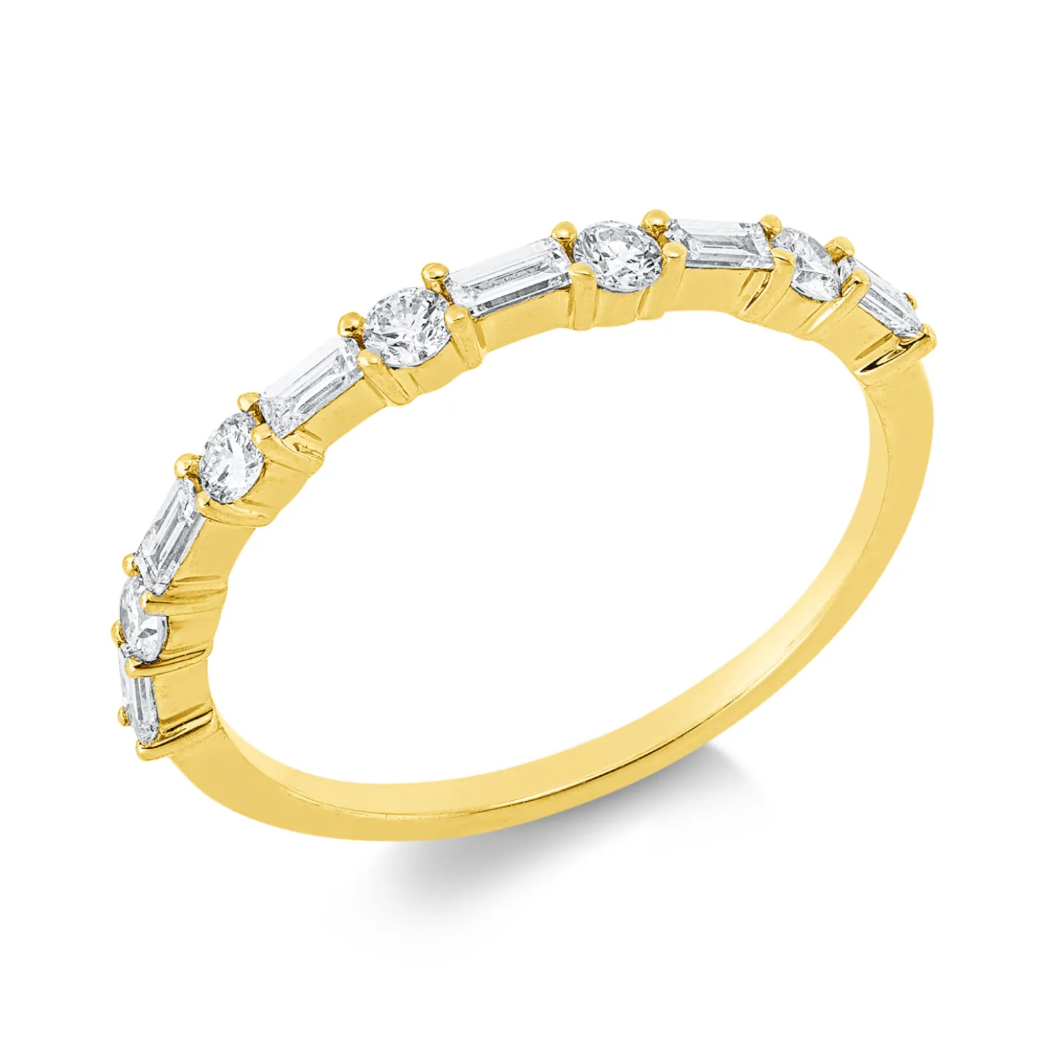 Ring aus 750 Gold Gelbgold 11 Diamanten 0,4ct B:2,1mm