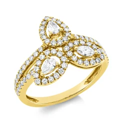 Ring aus 750 Gold Gelbgold 79 Diamanten 0,79ct B:14,3mm