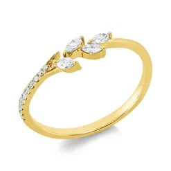 Ring aus 750 Gold Gelbgold 14 Diamanten 0,2ct B:4mm