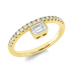Ring aus 585 Gold Gelbgold 18 Diamanten 0,62ct B:6,4mm