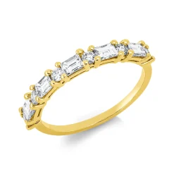 Ring aus 750 Gold Gelbgold 11 Diamanten 0,75ct B:3,1mm