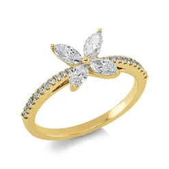 Ring aus 750 Gold Gelbgold 26 Diamanten 0,58ct B:7,9mm