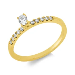 Ring aus 750 Gold Gelbgold 11 Diamanten 0,22ct B:3,3mm